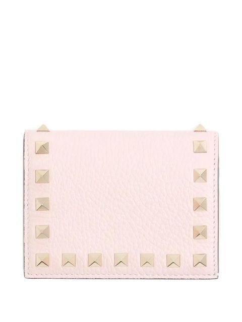 Valentino Garavani small Rockstud grainy calfskin wallet - Pink - zdjęcie produktu nr 1