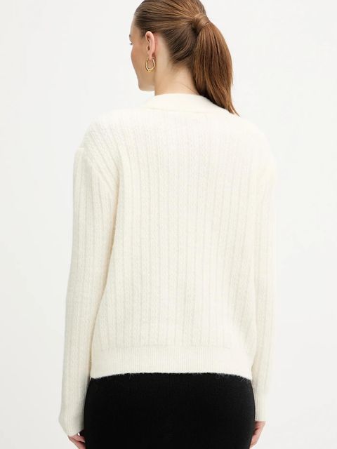 Morgan sweter z dodatkiem wełny damski kolor beżowy MESANGE