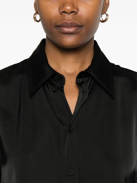 Jil Sander satin midi shirt dress - Black
