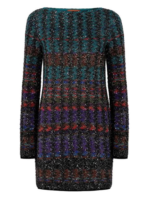 Missoni sequin-embellished patterned mini dress - Blue - zdjęcie produktu nr 1