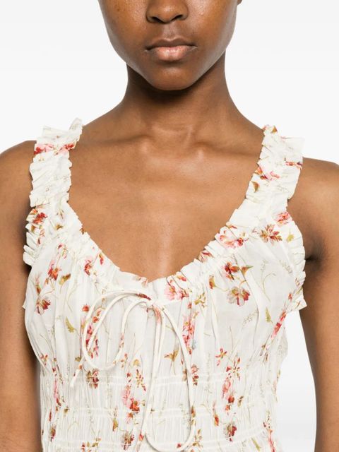 DÔEN Emmaretta floral-print midi dress - White