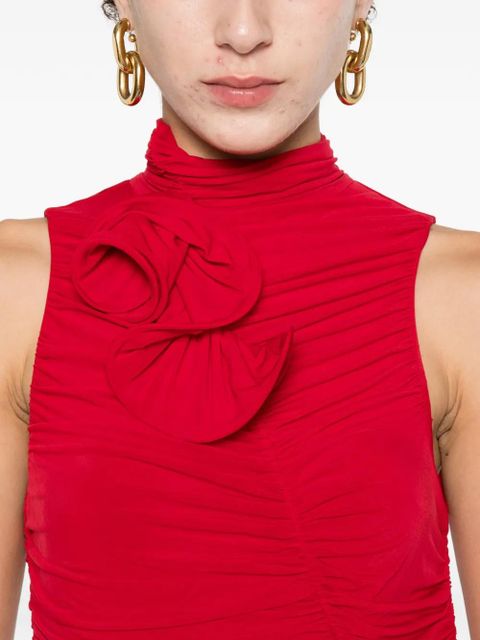 Magda Butrym flower-detail ruffled mini dress - Red