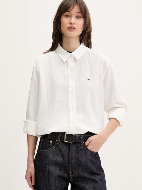 Tommy Jeans koszula damska z lnem - zdjęcie produktu nr 1