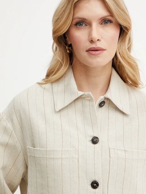 MAX&Co. kurtka koszulowa z domieszką lniu