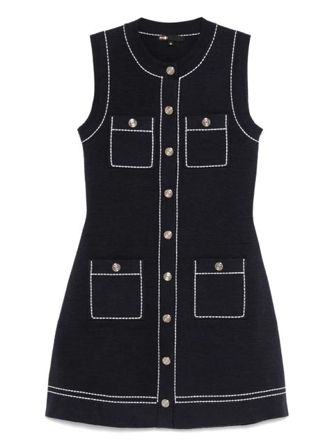 Maje contrast-stitch mini dress - Blue - zdjęcie produktu nr 1