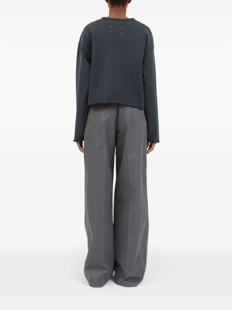 Maison Margiela logo-appliqué cotton sweatshirt - Grey