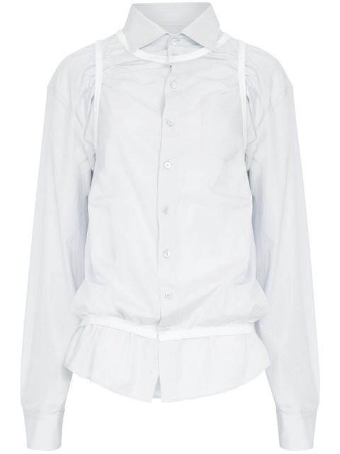 Maison Margiela four stitch-logo cotton shirt - Blue - zdjęcie produktu nr 1