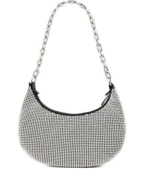 Marc Jacobs small The Curve crystal-embelishmend logo-detail shoulder bag - Silver - zdjęcie produktu nr 2