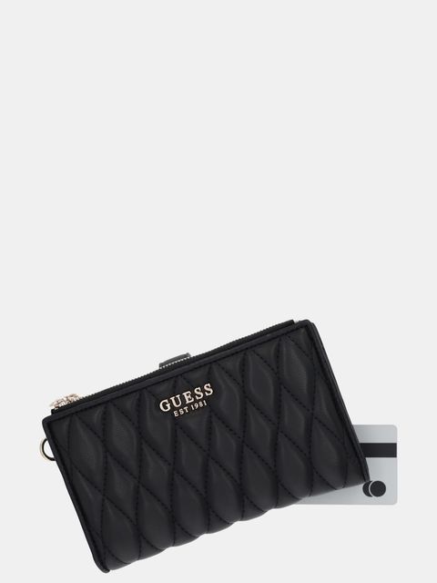 Guess portfel VALLA damski kolor czarny SWQG81 22157