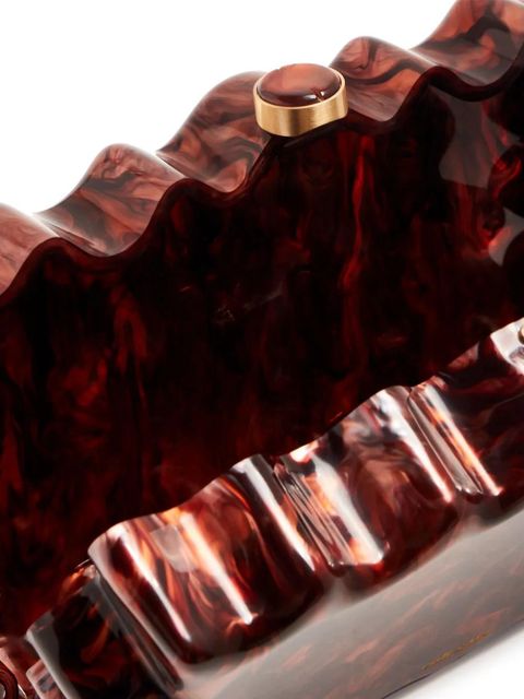 Cult Gaia Paloma marbled clutch bag - Brown