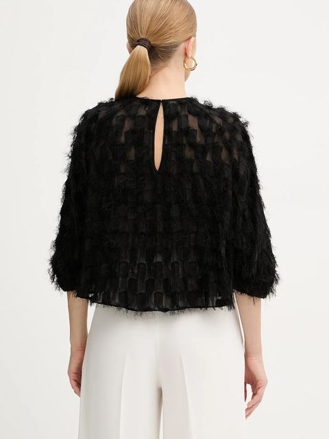 BOSS bluzka damska kolor czarny wzorzysta 50546822