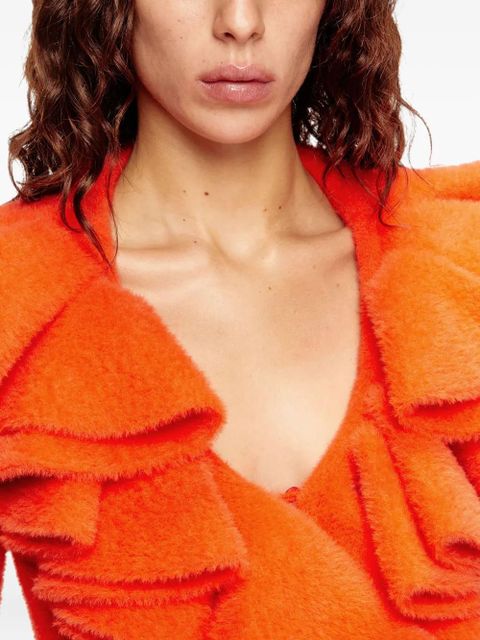 Diesel plush ruffled cardigan - Orange