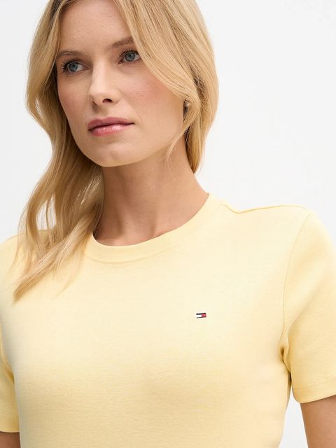 Tommy Hilfiger t-shirt bawełniany damski kolor żółty WW0WW40587