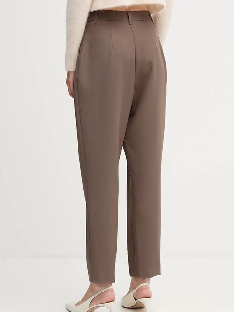 Gaudi spodnie damskie kolor brązowy fason cygaretki high waist 521FD25011 - zdjęcie produktu nr 2