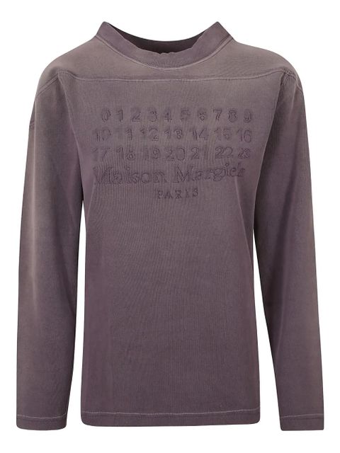 Maison Margiela embossed long-sleeve top - Purple