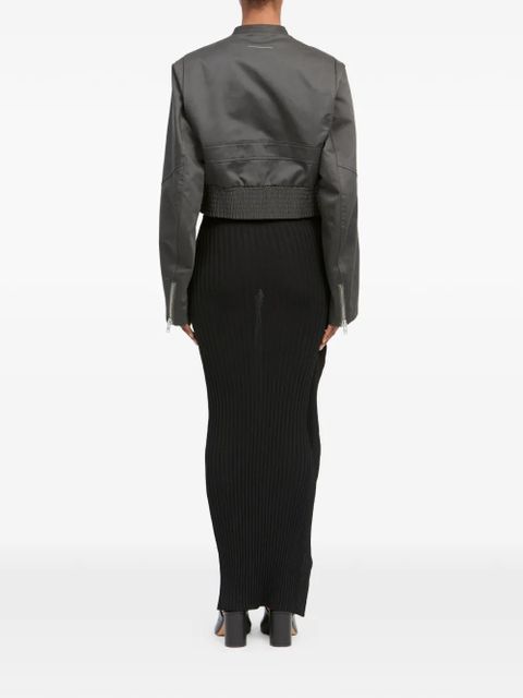 MM6 Maison Margiela quilted cropped bomber jacket - Grey