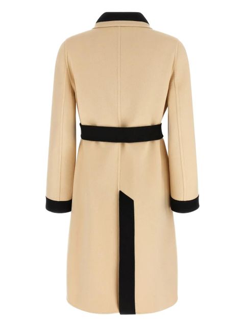 Valentino Garavani belted contrast-trim coat - Neutrals