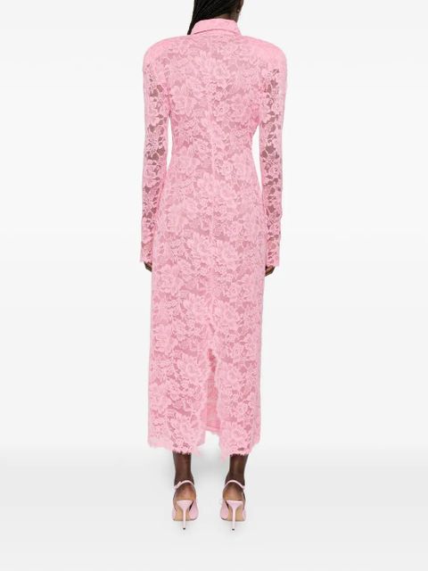 Rowen Rose floral-lace polo-collar dress - Pink