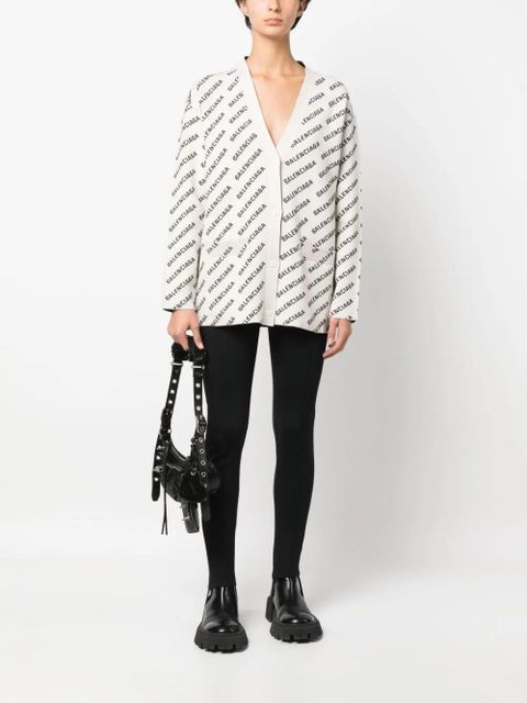 Balenciaga Mini Allover Logo cardigan - White