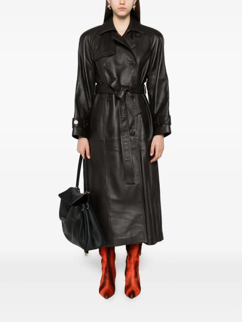 ducie leather trench coat - Brown