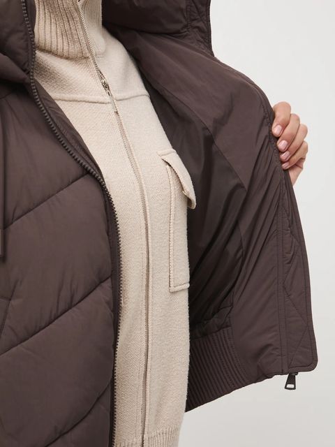 Medicine kurtka damska kolor brązowy zimowa oversize