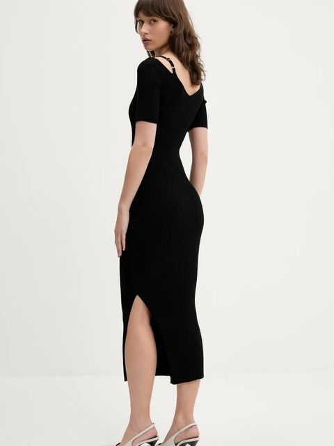 HUGO sukienka kolor czarny midi dopasowana 50538239 - zdjęcie produktu nr 2