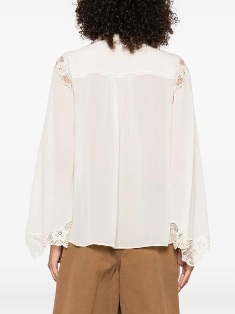 Chloé lace-trimmed blouse - Neutrals