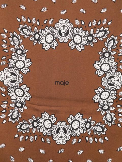 Maje printed scarf - Brown