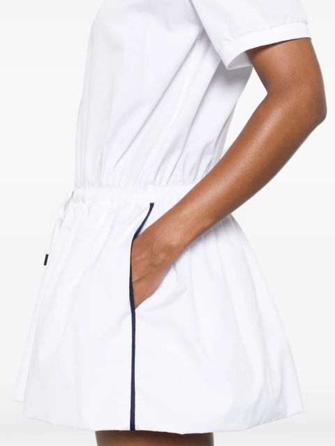 Miu Miu drawstring-waist cotton polo dress - White