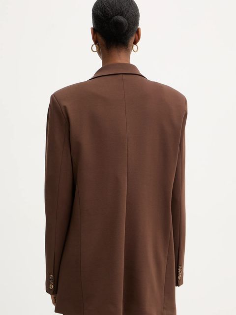 Haveone marynarka kolor brązowy jednorzędowa gładka JMI-P028 - zdjęcie produktu nr 2