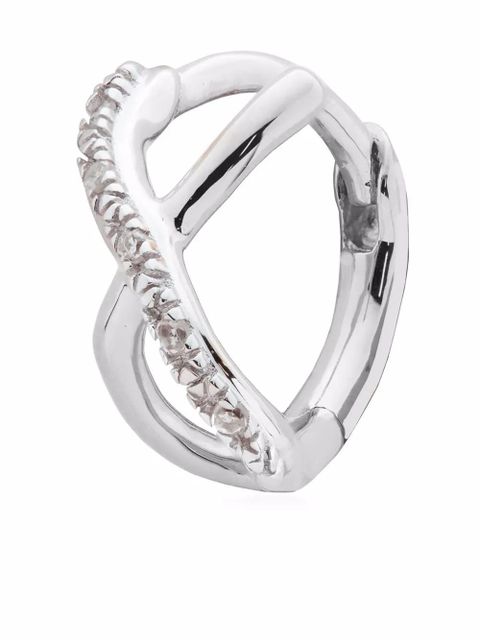 Monica Vinader Riva crossover huggie earrings - Silver - zdjęcie produktu nr 2