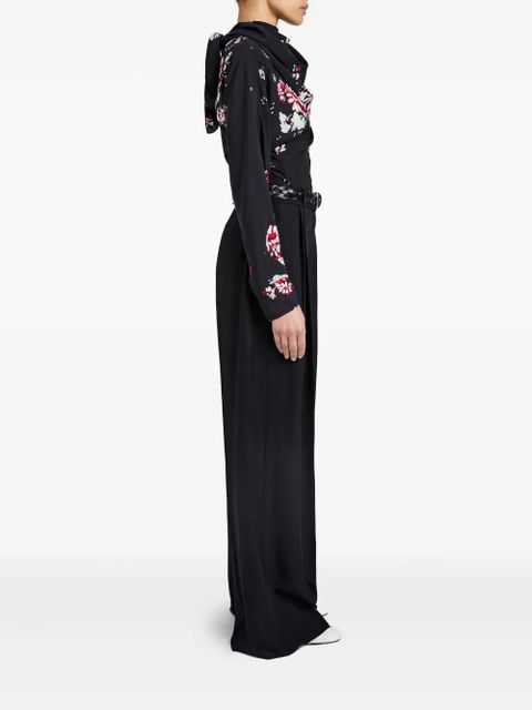 Proenza Schouler cowl-neck floral blouse - Black