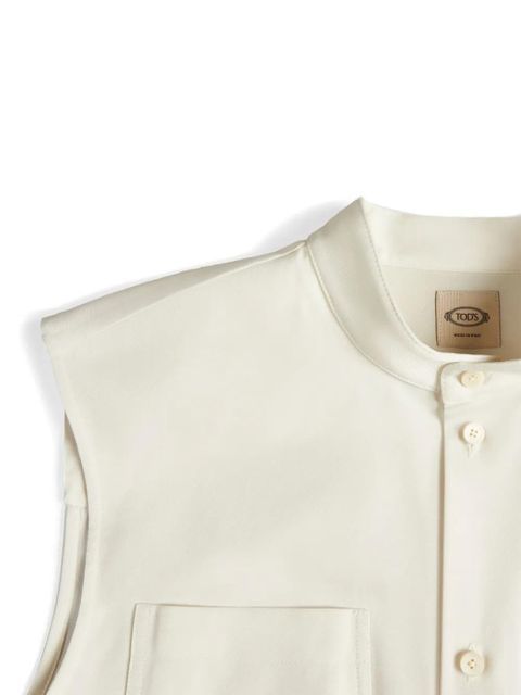 Tod's band-collar sleeveless shirt - White