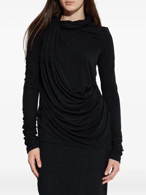 ENTIRE STUDIOS long-sleeve draped top - Black