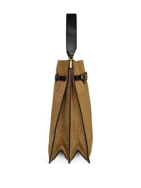 Nanushka maxi Harmonica buckle-detail tote bag - Brown