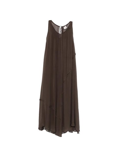 Alysi gathered midi dress - Brown - zdjęcie produktu nr 1