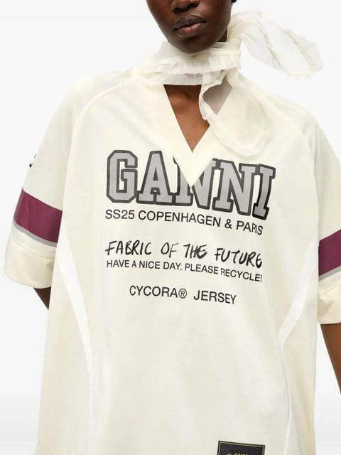 GANNI Future Mesh T-shirt - Neutrals