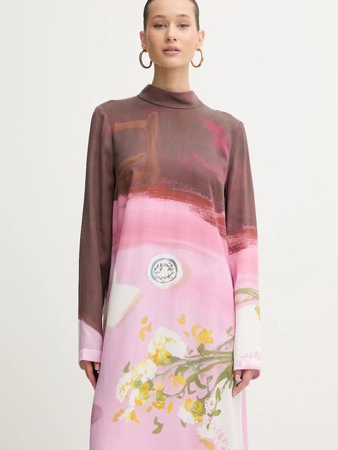 Stine Goya sukienka kolor różowy midi prosta SG-PS26-D017-2263P