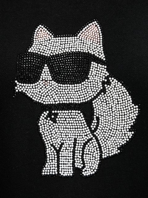 Karl Lagerfeld bluza IKON damska kolor czarny z nadrukiem A3W20066