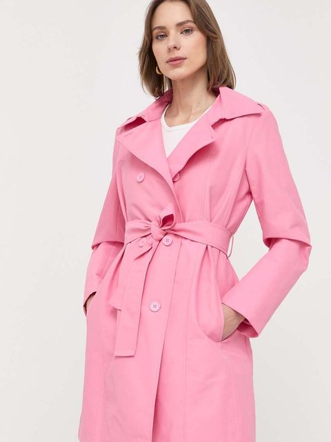 MAX&Co. trencz damski kolor różowy przejściowy dwurzędowy - zdjęcie produktu nr 1