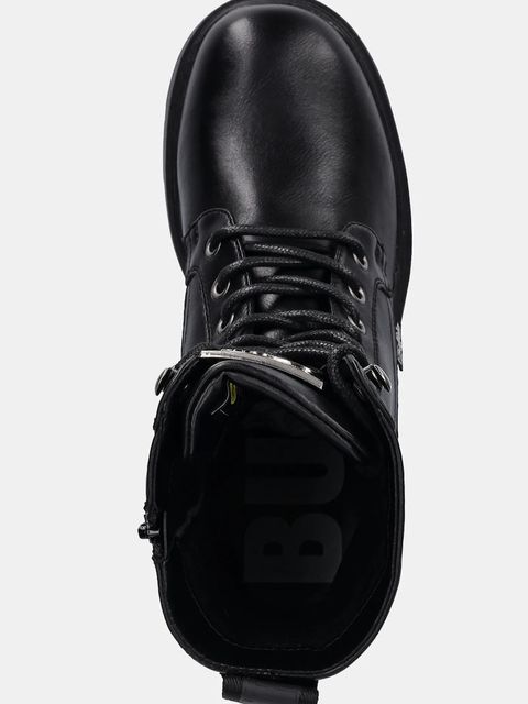 Buffalo botki Mila Lace Up Mid damskie kolor czarny na słupku 1622615-BLK