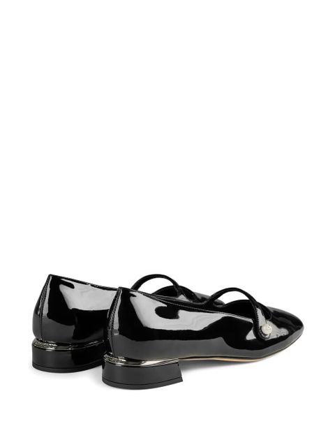 Jimmy Choo Elisa pearl-strap ballet flats - Black
