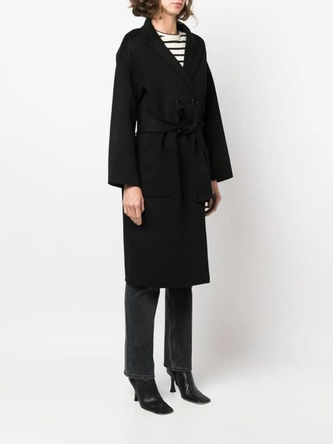 ANINE BING belted double-breasted coat - Black