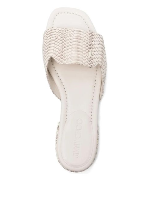 Jimmy Choo Dina snakeskin-print sandals - Neutrals