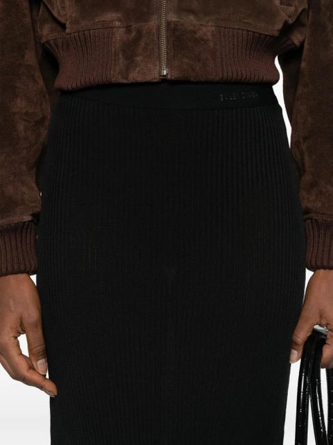Balenciaga ribbed maxi skirt - Black