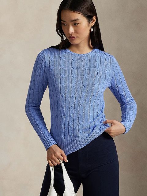 Polo Ralph Lauren sweter bawełniany kolor fioletowy 211891640 - zdjęcie produktu nr 1