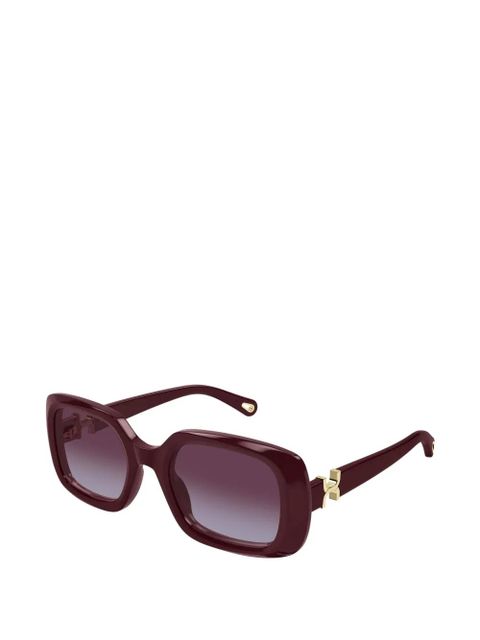 Chloé Eyewear rectangle frame sunglasses - Brown - zdjęcie produktu nr 2