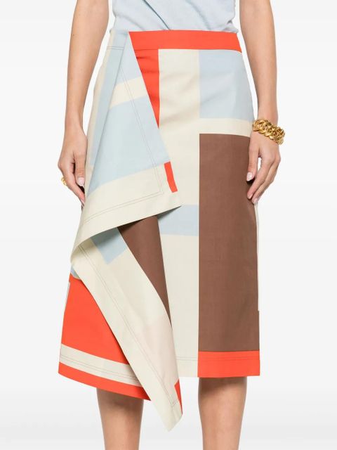 FENDI FF Puzzle-print midi skirt - Neutrals