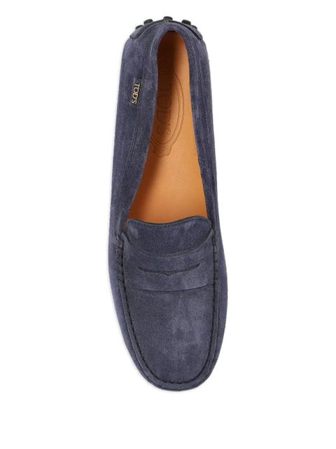 Tod's Gommino pebble-textured suede loafers - Blue