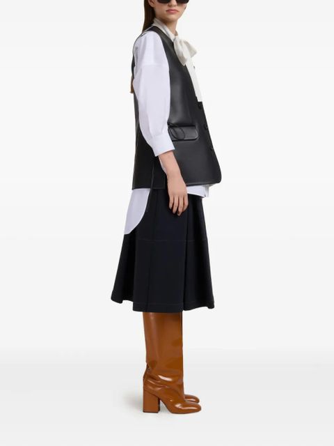 Marni front-button leather gilet - Black